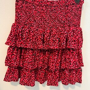 Michael Kors Red and Black Mini Skirt